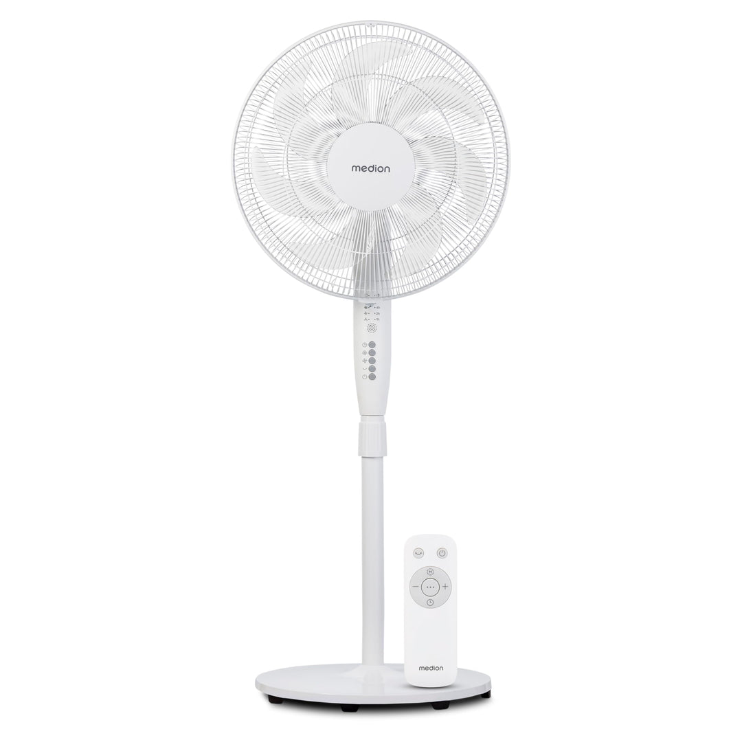 MEDION P21 SF Standventilator mit Fernbedienung (Ventilator leise, 3 Modi Schlafmodus Natur Oszilier