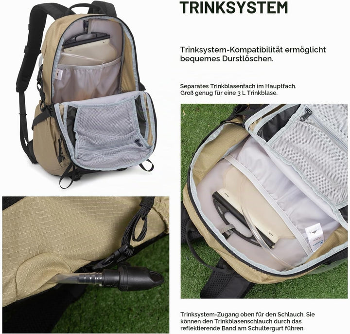 Mountaintop 30L/40L Wanderrucksack Herren Damen Daypack für Alltag und Outdoor, Tageswanderungen und