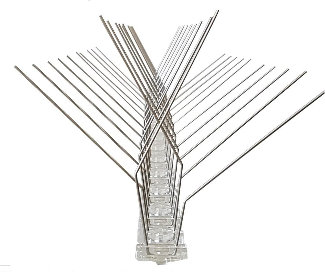 10 Meter Vogelabwehr, Taubenabwehr/ 4-reihig, X-Form/ 20 Elemente a 50 cm/Taubenspikes aus Edelstahl