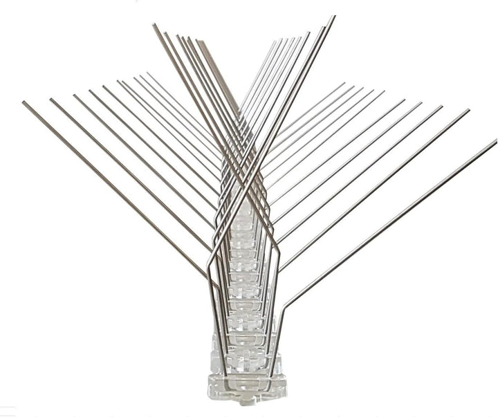 10 Meter Vogelabwehr, Taubenabwehr/ 4-reihig, X-Form/ 20 Elemente a 50 cm/Taubenspikes aus Edelstahl