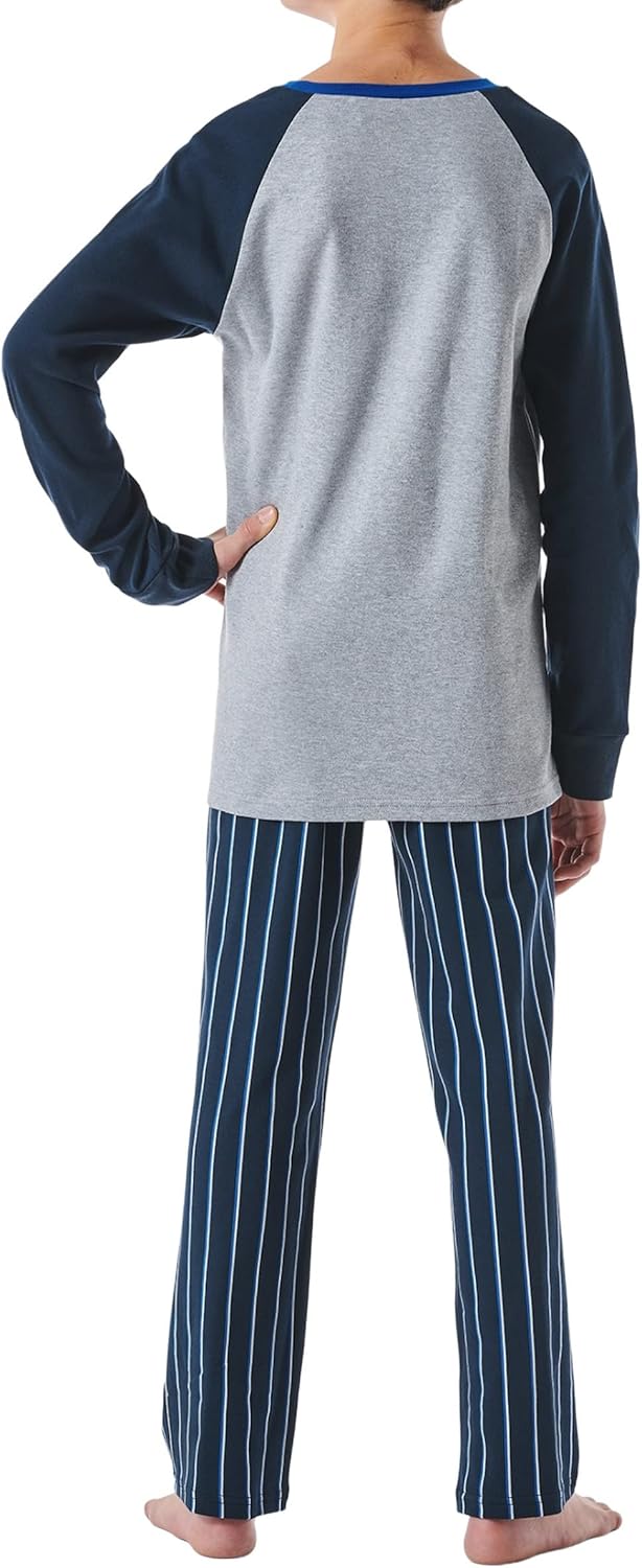 Schiesser Jungen Jungen Langer Schlafanzug - Organic Cotton Pyjamaset 152 Grau-mel. (Grau), 152 Grau