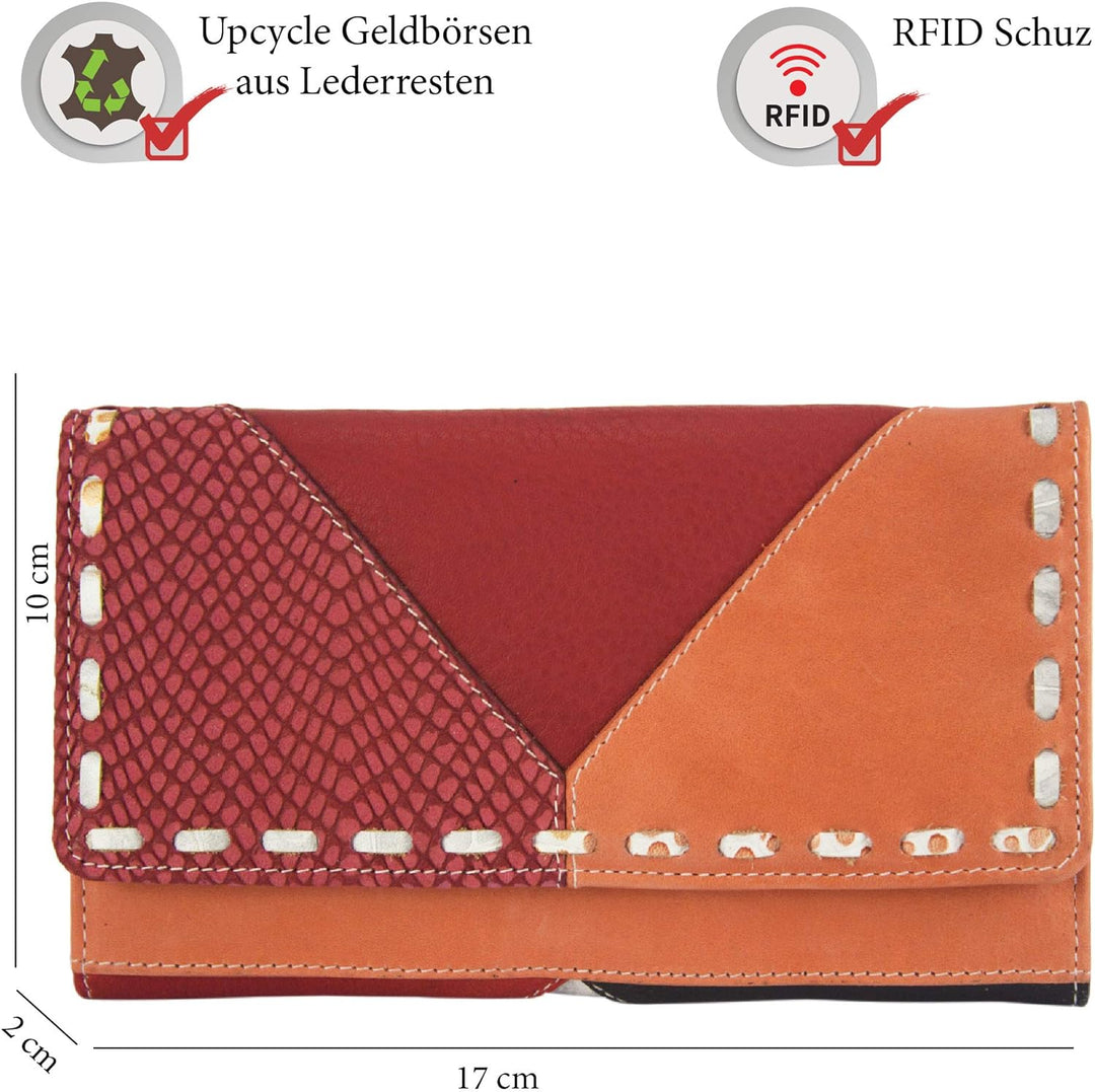 Sunsa Geldbörse. Damen Geldbeutel. Leder Portemonnaie mit RFID Schutz. Kleiner Brieftasche mit Kredi