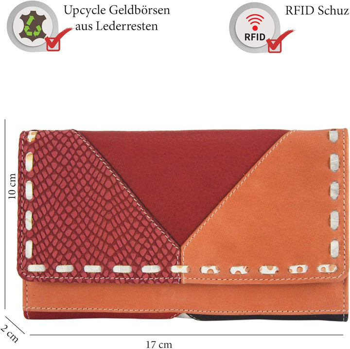 Sunsa Geldbörse. Damen Geldbeutel. Leder Portemonnaie mit RFID Schutz. Kleiner Brieftasche mit Kredi