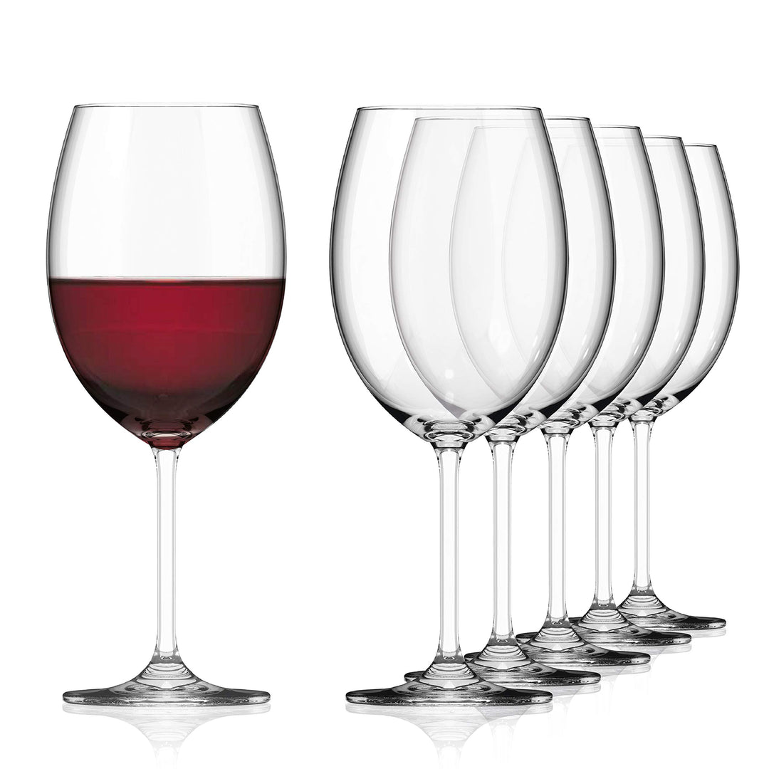 Sahm Rotweingläser Gross bauchig 6er Set - 580ml Weingläser Rotwein - Rotweingläser 6er Set Spülmasc