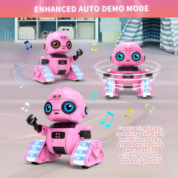 Roboter Spielzeug für Kinder – Wiederaufladbar, LED-Augen und Musik, RC-Roboter mit Gestensensor für