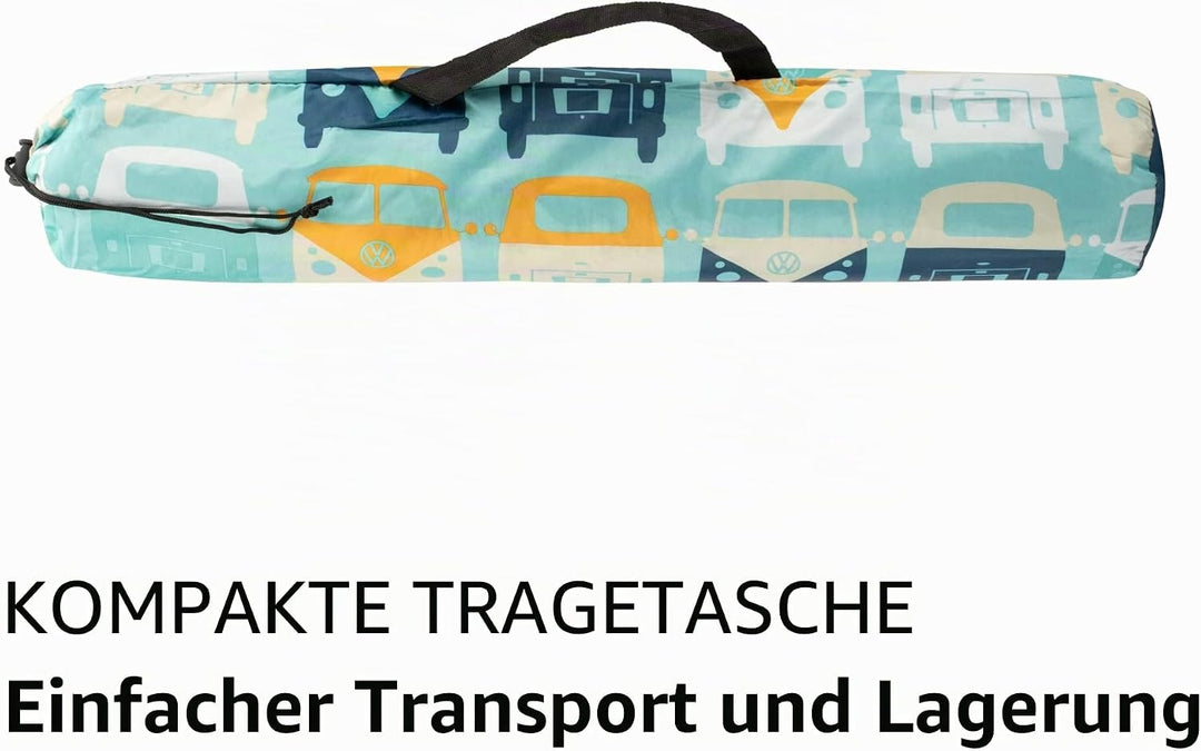 Board Masters - Volkswagen Strandmuschel-Zelt mit Tragetasche für 2 Personen UV-Schutz 50+ (Multi Bu