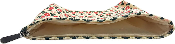 Make-up-Tasche für Damen, Cord-Kosmetiktasche, ästhetisches Design, Damen-Tragetasche, Federmäppchen