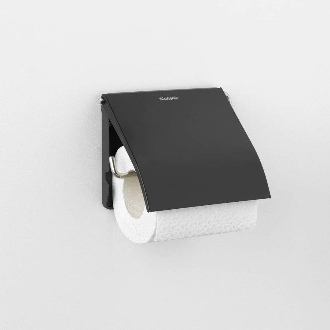 Brabantia Renew Collection WC-Garnitur, Stahl, Mattes Schwarz, Einheitsgrösse Matt Black, Matt Black