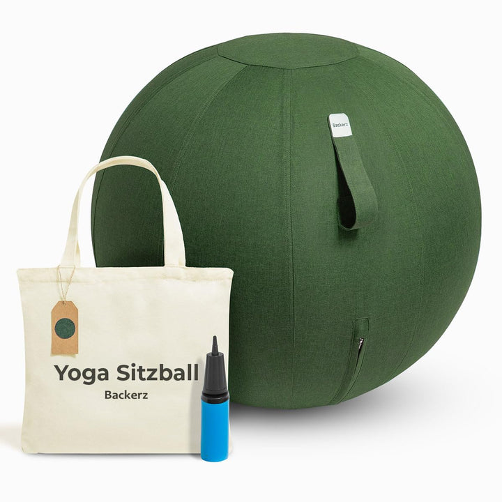Sitzball Büro Ergonomisch 65 cm, Ergonomische Sitzmöbel für Büro und Heimbüro, Langlebiger Stoff, Gy