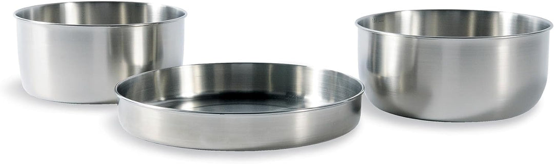Tatonka Multi Pot Set (3-teilig) - Camping-Kochgeschirr aus Edelstahl - Bestehend aus einer Pfanne u
