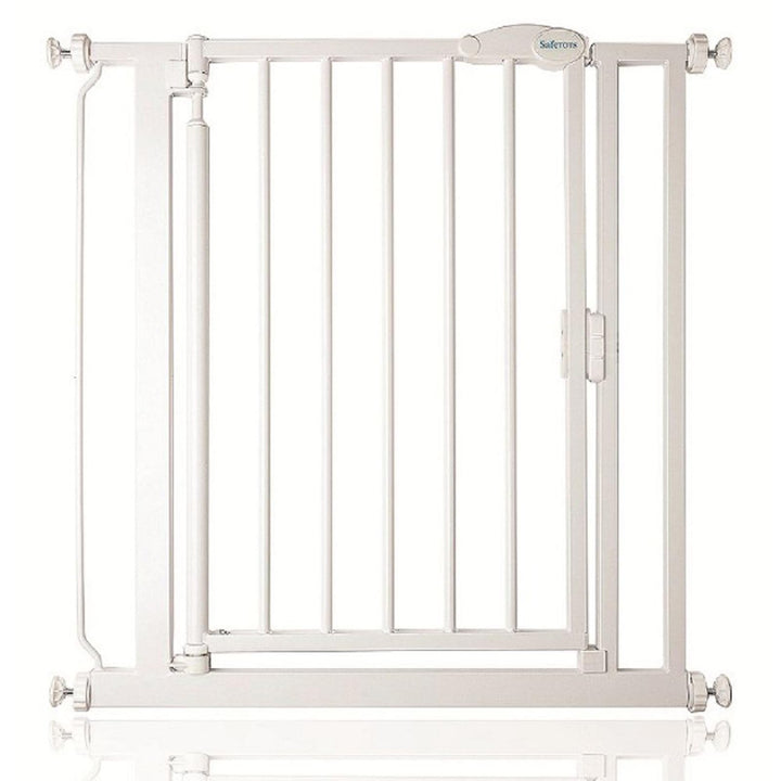 Safetots Druckmontage Selbstschliessendes Treppengitter, Schmal, 68.5cm - 75cm, Weiss, Automatisch S