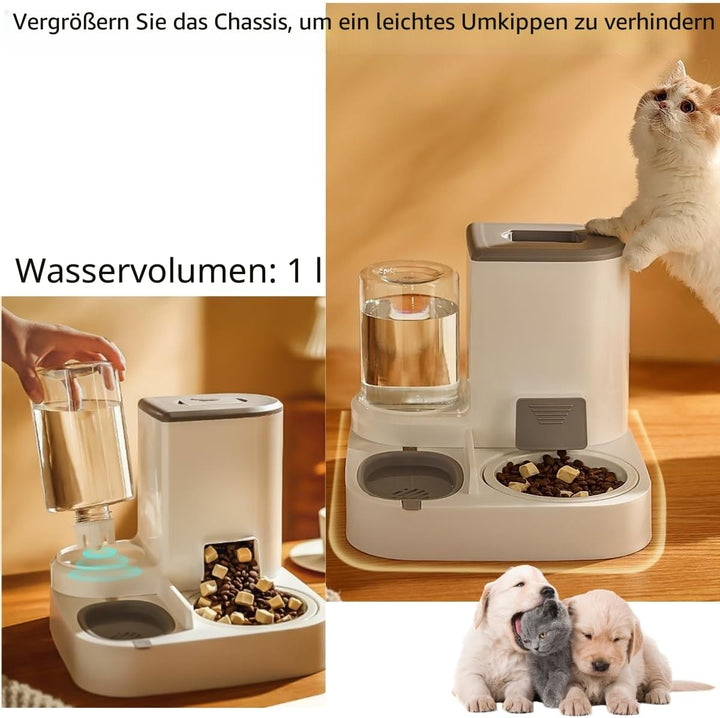 Little Bean® Automatischer Futterspender und Bewässerung, 2-in-1, automatischer 2,2 l Futterspender,