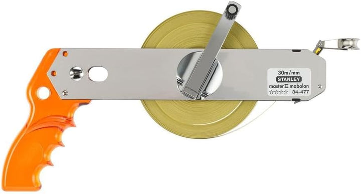 Stanley Rahmenbandmass Master II Stahl (30 m Länge, unempfindlich, 1 mm Markierung, mit Fixhaken) 1-