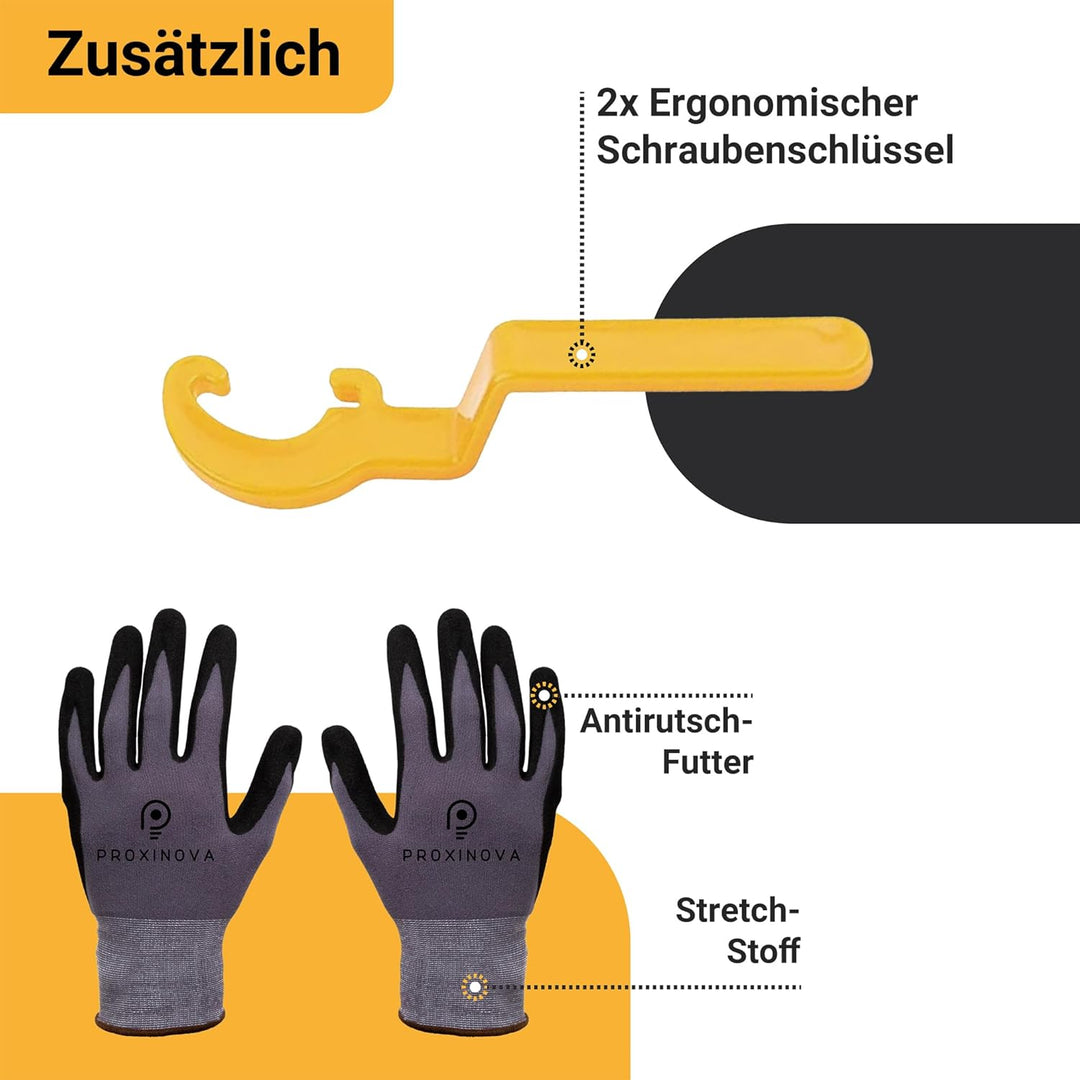 Fliesen-Nivelliersystem Kit 100pcs Fliesenabstandhalter, Kratzschutz-System, 2 Schraubenschlüssel, A