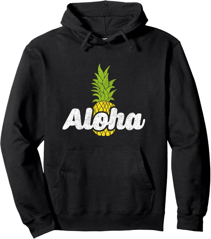 Cute Aloha Pineapple Hawaiian Fruit Theme Pullover Hoodie
