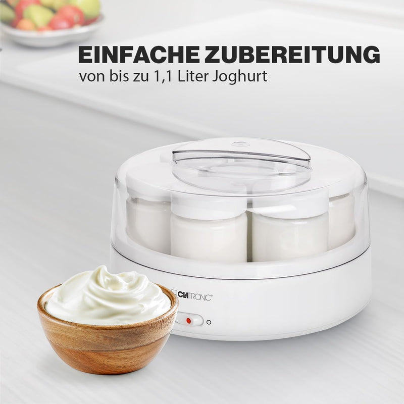 Clatronic Joghurtmaschine/Joghurtbereiter/Joghurt-Maker JM 3344 für (greek) Yoghurt, Frischkäse & Qu