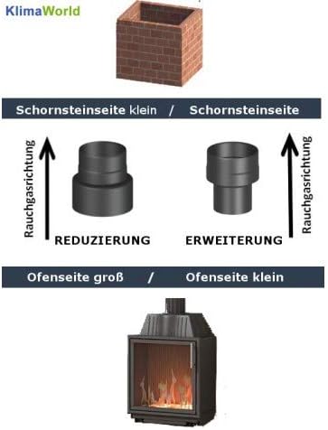 Ofenrohr/ Rauchrohr/ Reduzierung Ø 150-120mm, lackiert schwarz