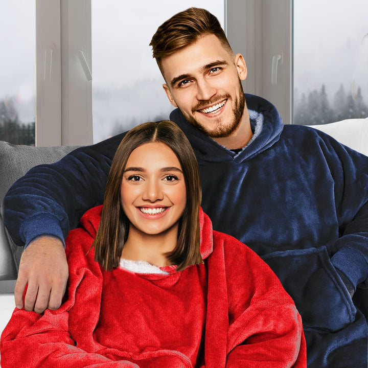 KolnAix Hoodie Decke, Oversize Pullover für Damen und Herren, Flauschiger Kuschelpullover mit Kapuze