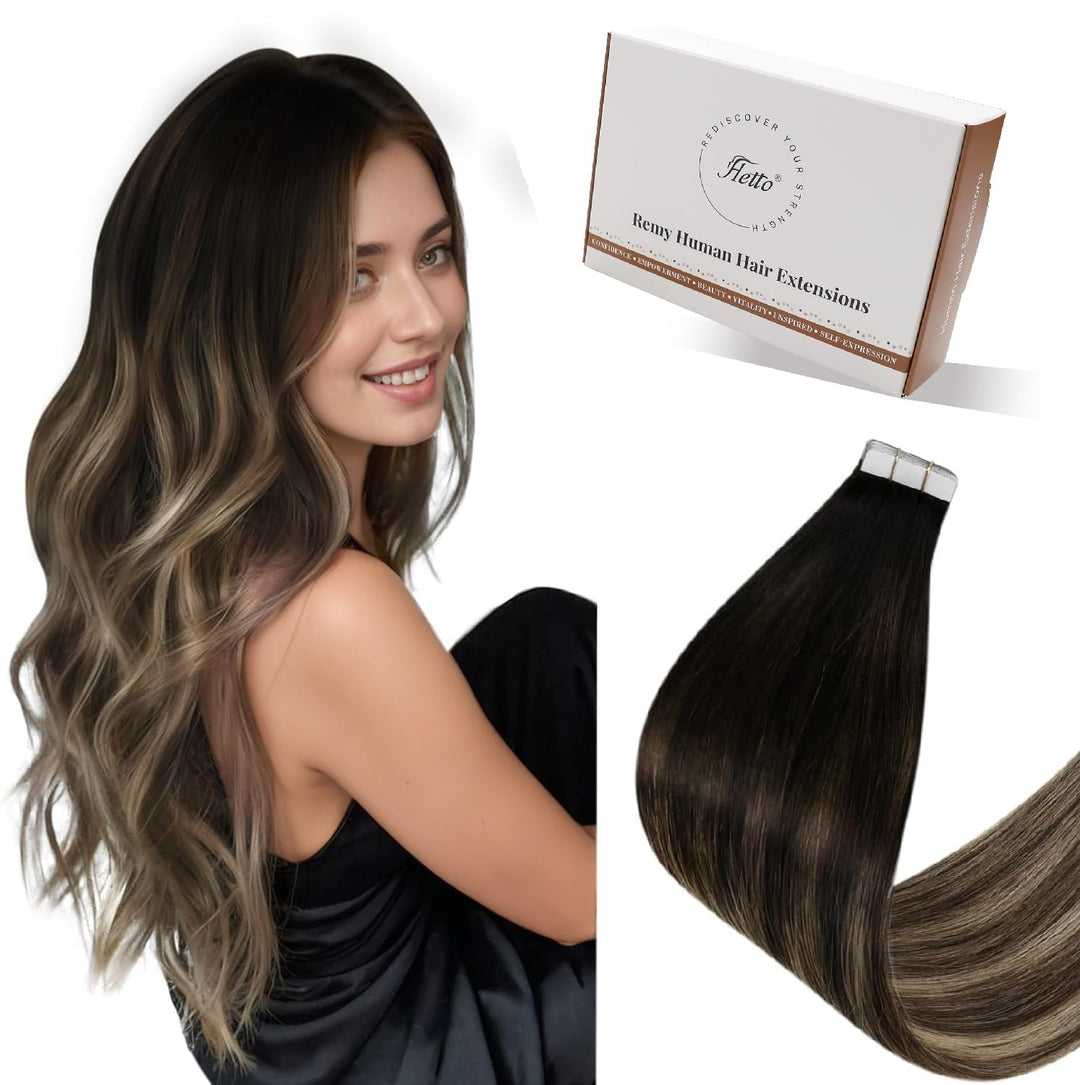 Hetto Echthaar Tape in Extensions Tape in Haarverlangerung Remy Echthaar Tape in Haar Extensions Sch