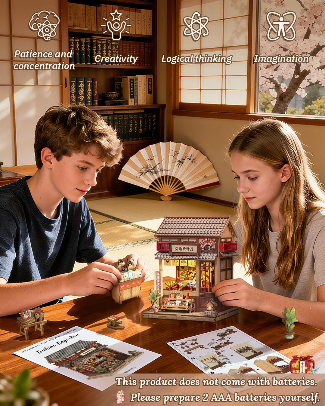 Book Nook Kit - Miniatur Puppenhaus mit LED: 3D Holz-Puzzle Buchstütze, Retro-Deko für Bücherregal,