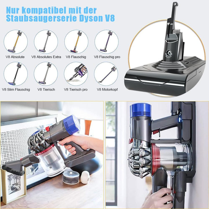 21.6V,4500mAh Li-ion Akku Ersatzakku für Dyson V8 SV10 Staubsauger,Ersatzakku für Dyson Akku V8 Abso