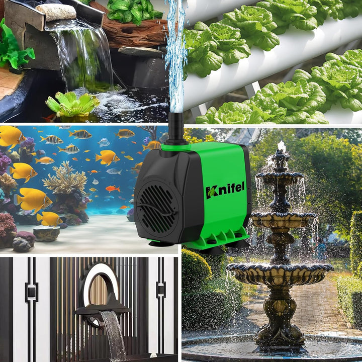 Teichpumpe Filterpumpe 60W 3000L/H Schutz vor überhitzung Funktion Ultra Leise Springbrunnenpumpe Wa