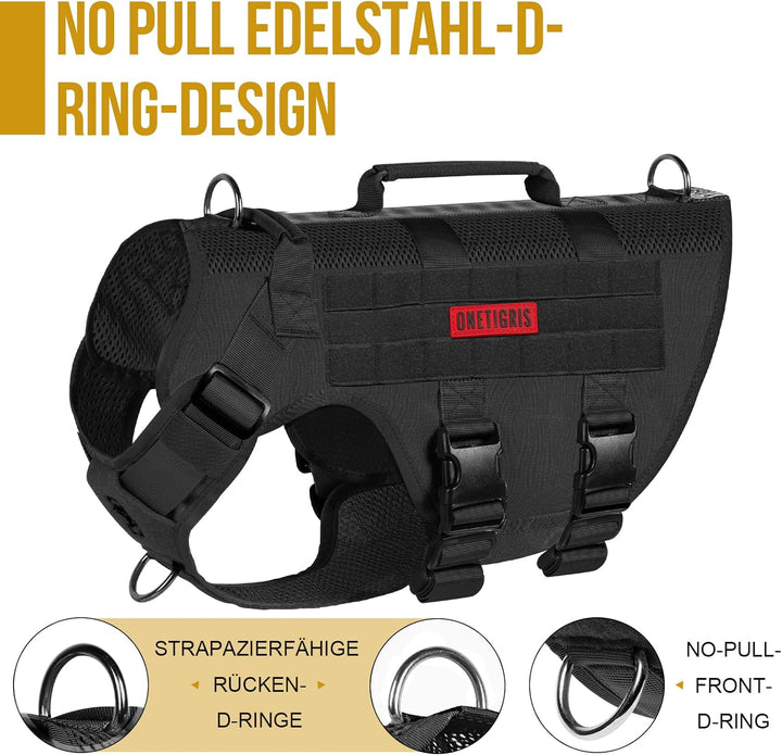 OneTigris No-Pull Hundegeschirr, AIRE MESH Einstellbar Sicherheitsgeschirr Ultra Atmungsaktiv für Gr