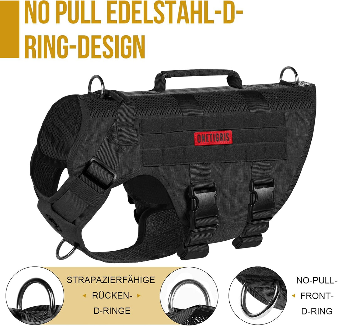 OneTigris No-Pull Hundegeschirr, AIRE MESH Einstellbar Sicherheitsgeschirr Ultra Atmungsaktiv für Gr