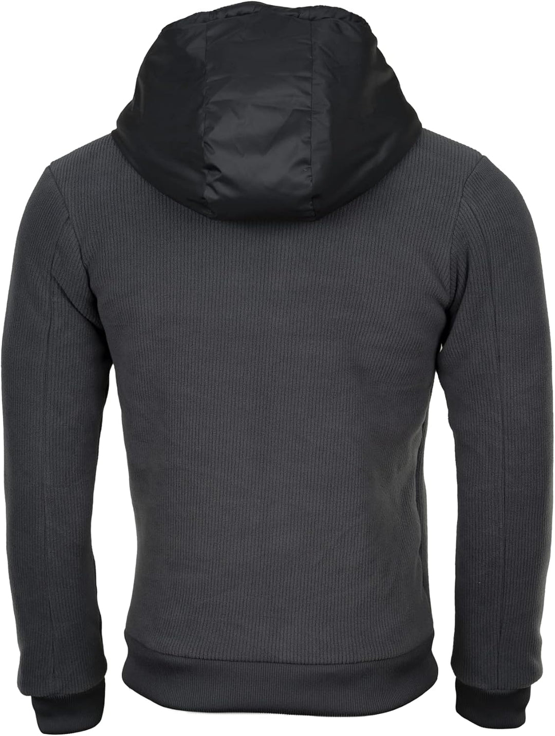 Indicode Herren Strickjacke Barton Kapuzenjacke Winter Jacke gefüttert mit Kapuze L Dk Grey, L Dk Gr