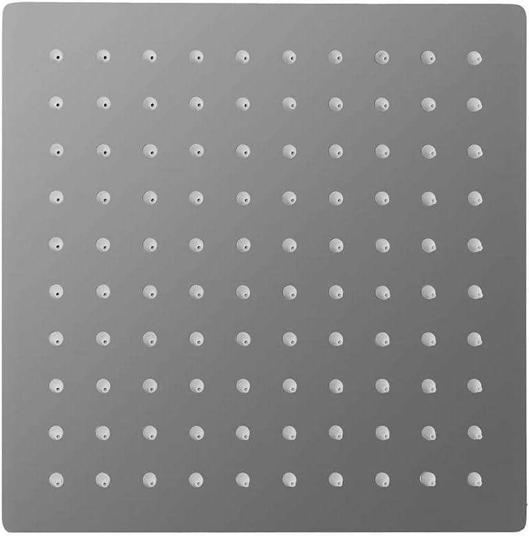 Aloni® Regenduschkopf eckig 30x30 cm, Rainshower Kopfbrause Grau gebürstet, Regendusche mit Anti-Kal
