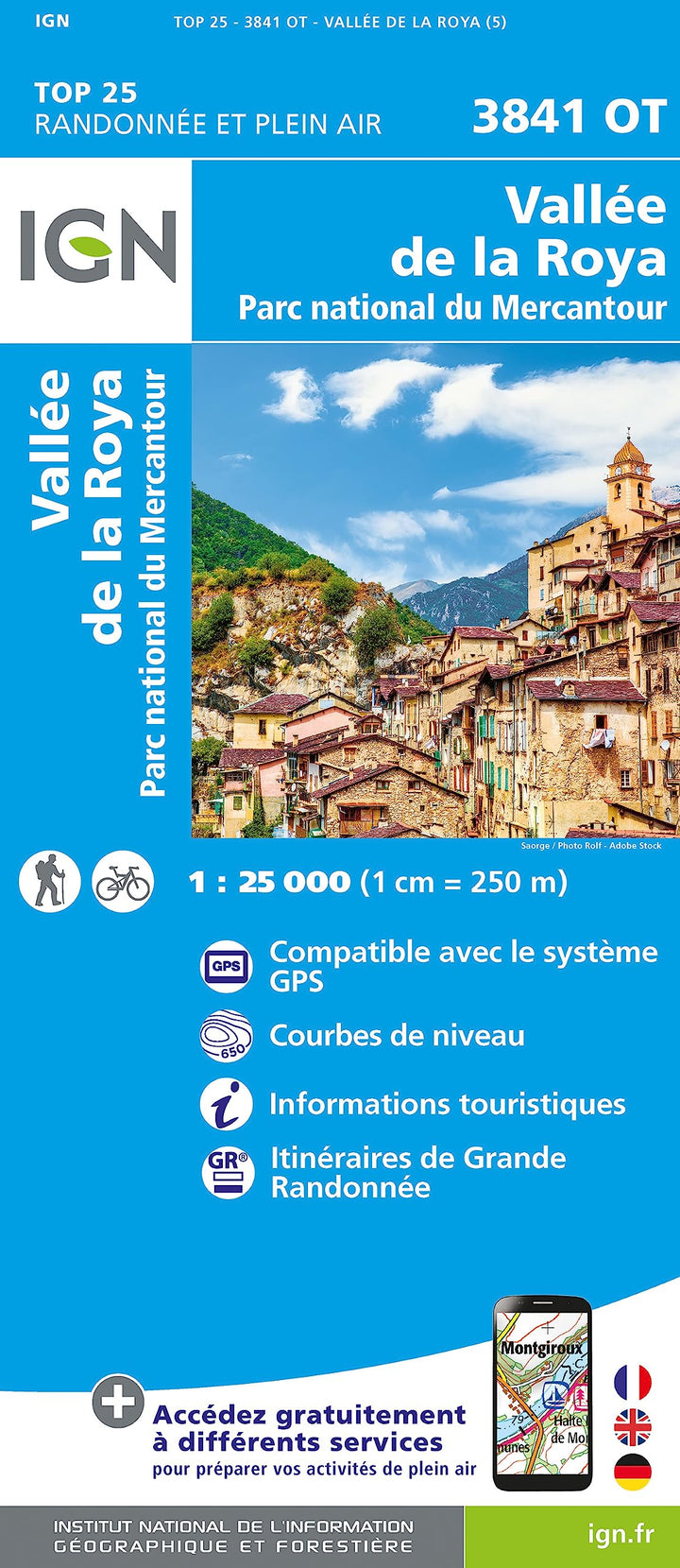 3841OT Vallée de La Roya 1 : 25 000: 1:25000 (TOP 25), Karte