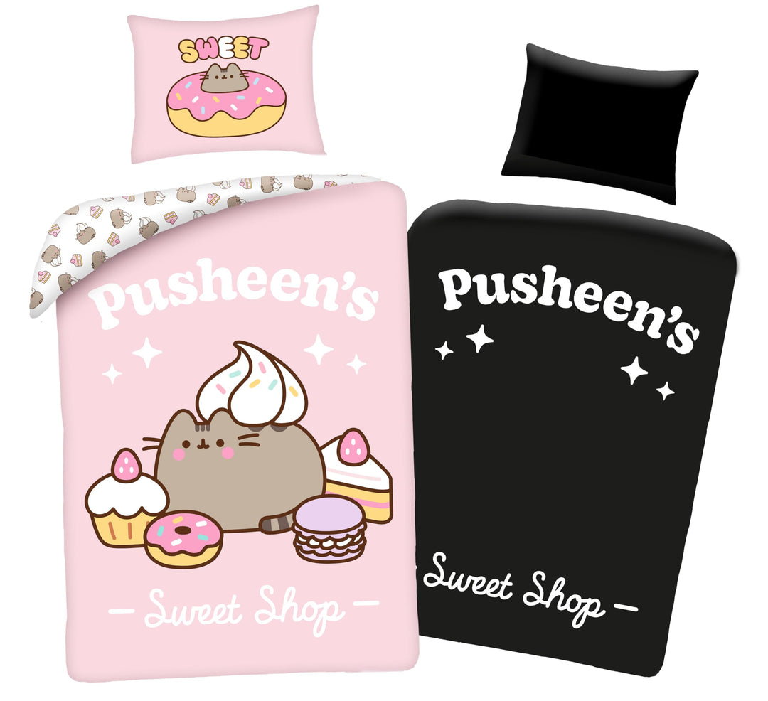 Pusheen Bettwäsche-Set, leuchtet im Dunkeln, 140 x 200 cm, 100 % Baumwolle