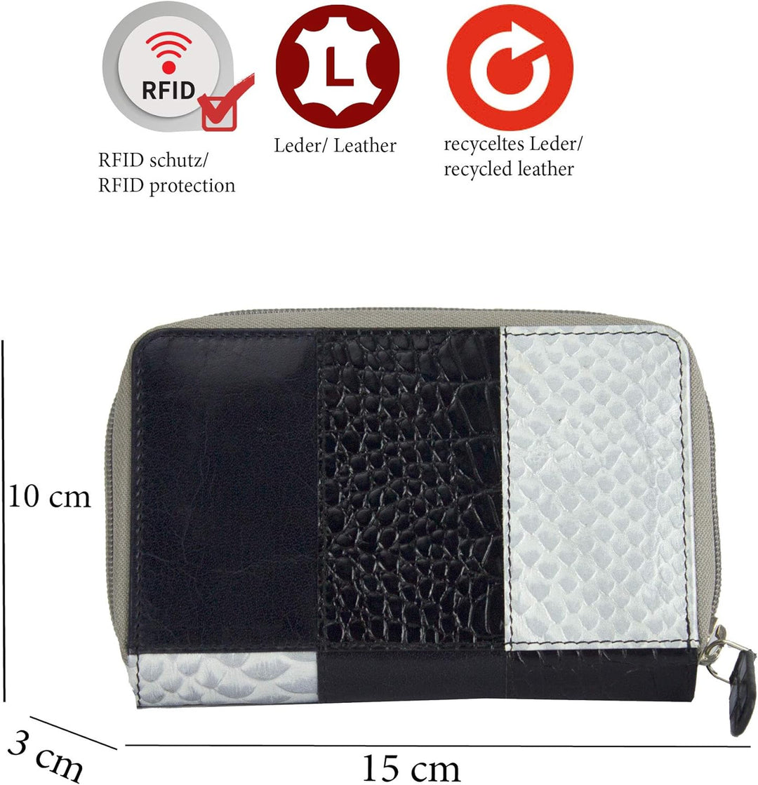 Sunsa Geldbörse. Damen Geldbeutel mit RFID Schutz. Leder Portemonnaie. Grosser Brieftasche mit viele