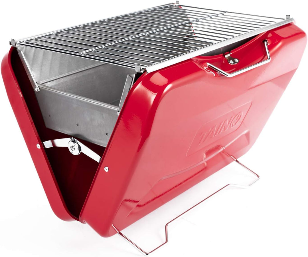 TAINO MOX Holzkohlegrill BBQ Koffergrill Camping-Grill Kohlegrill Retro-Stil klappbar Griller tragba