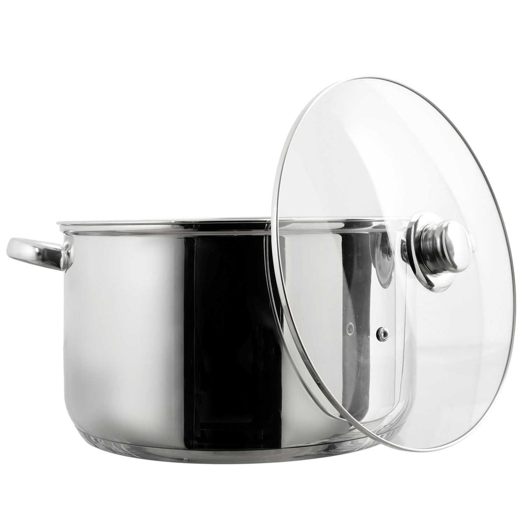COOK CONCEPT, KC0005, Metal stockpot with Glass lid, Capacity 10L, Compatible with All Heat Sources,