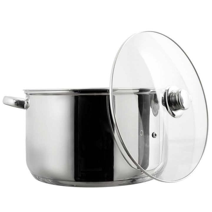 COOK CONCEPT, KC0005, Metal stockpot with Glass lid, Capacity 10L, Compatible with All Heat Sources,