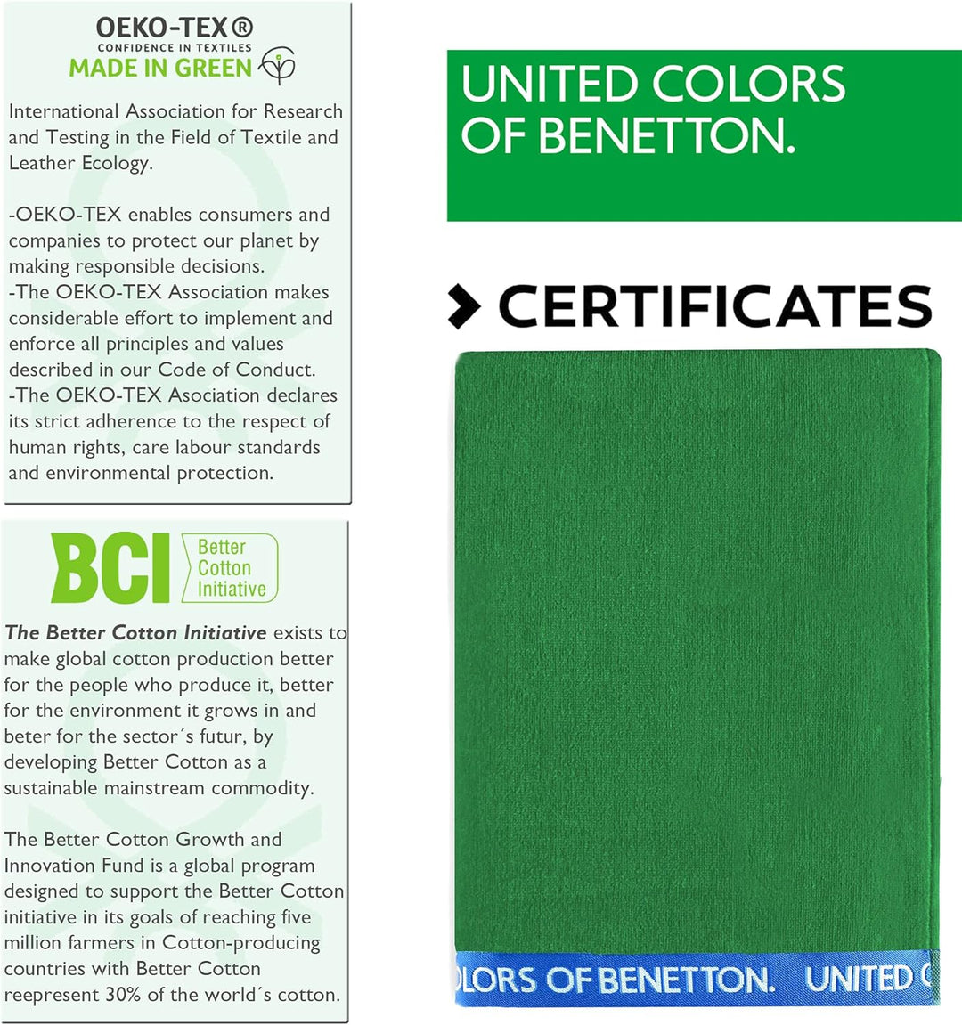 United Farben of Benetton, Set 2 Strandtücher, 90 x 160 cm, 380 g/m², 100% Baumwolle, Grün