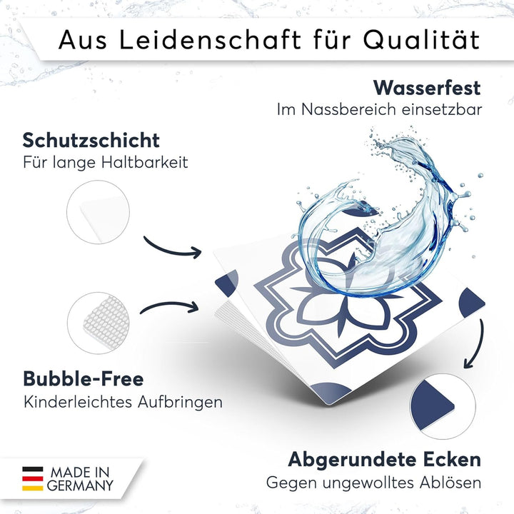 CREATISTO Mosaik-Fliesen Fliesensticker Fliesenfolie - Klebefolie Aufkleber für Wand-Fliesen I Klebe