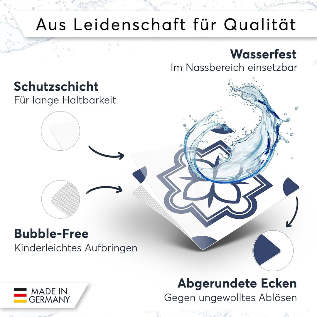 CREATISTO Klebefliesen Stickerfliesen Fliesenfolie - Aufkleber Folie für Fliesen I Klebefliesen Deko
