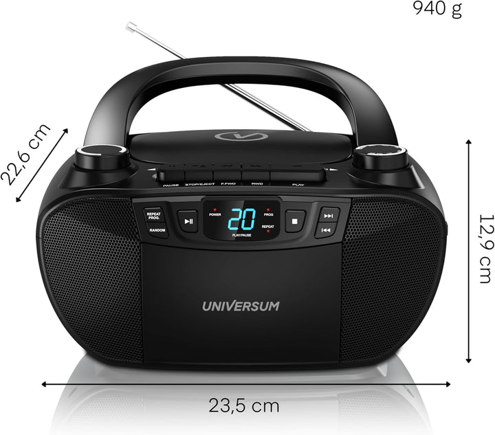 Universum BB 200 - tragbarer CD-Player mit Radio und Kassette - einfache Bedienung für Kinder &amp; Seni