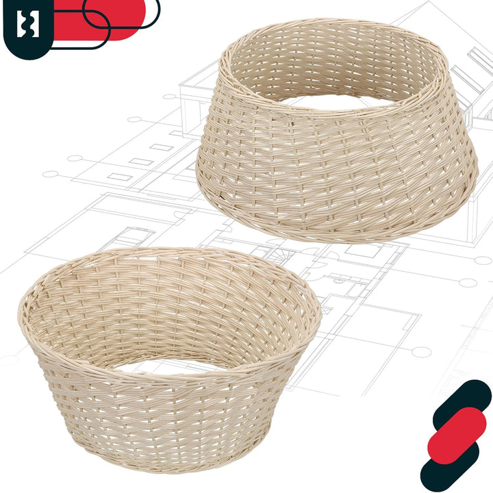 KOTARBAU® Weihnachtsbaum Rock aus Weide Ø 60 cm Gebleicht Christbaumständer aus Rattan Natur Weihnac