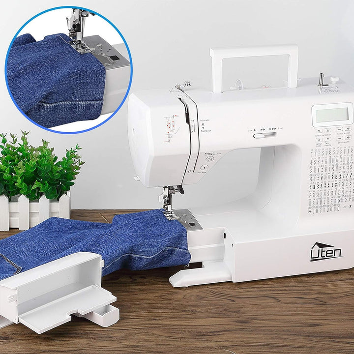 Uten Nähmaschine Elektronisch Freiarm mit 200 Stiche, Für Profi Anfänger DIY Begeister Sewing Machin