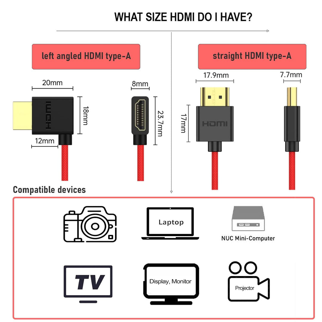 HangTon HDMI 8K 4K ProRes Raw Videokabel für ATOMOS Ninja V Shinobi, Sony A7RV A7IV FX3 FX30, Canon