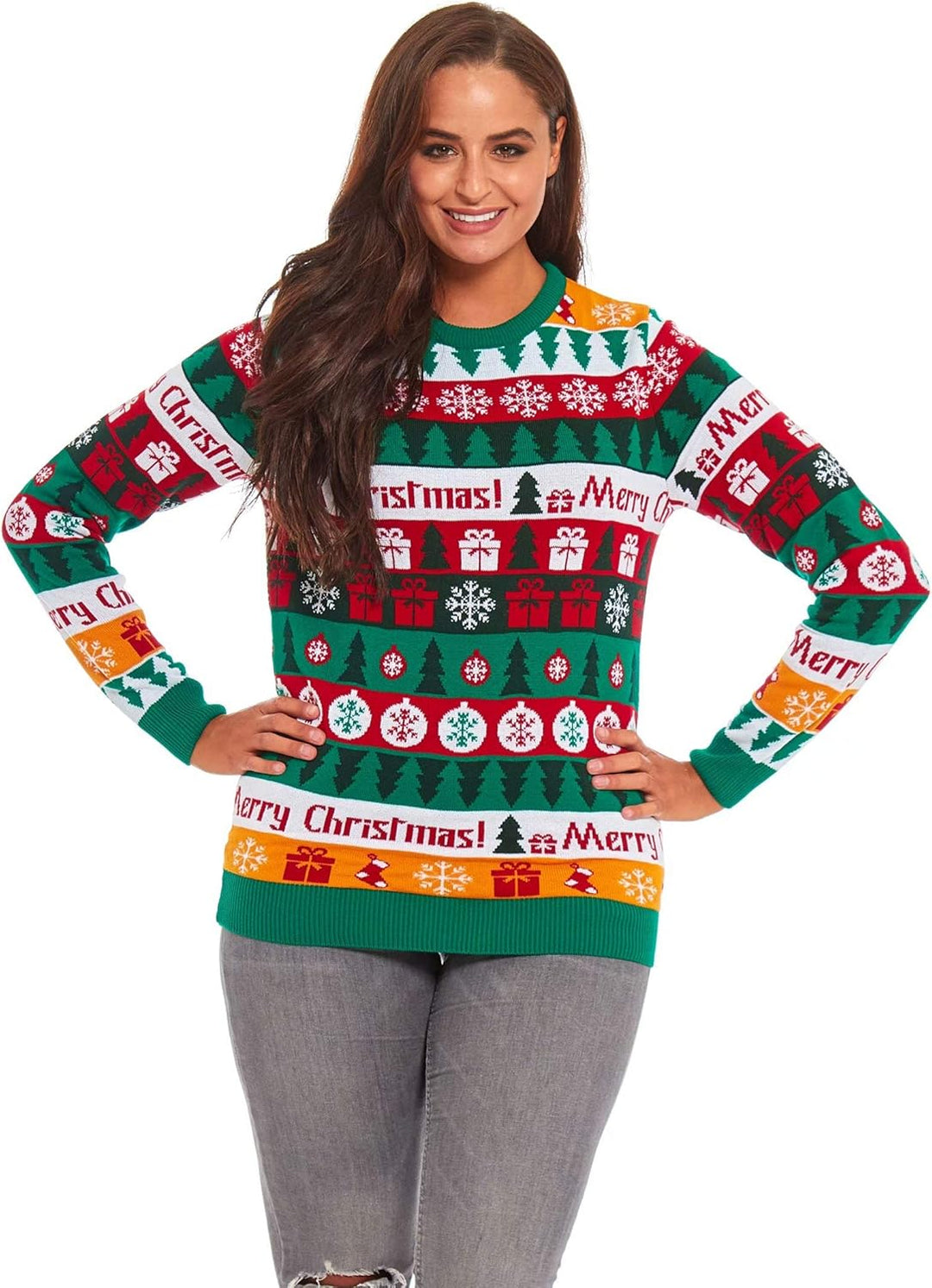 U LOOK UGLY TODAY Hässlicher Weihnachtspullover Herren Unisex Lustig Ugly Christmas Sweater Chunky G