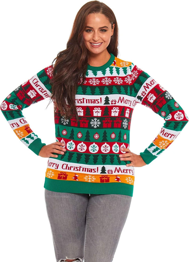 U LOOK UGLY TODAY Hässlicher Weihnachtspullover Herren Unisex Lustig Ugly Christmas Sweater Chunky G