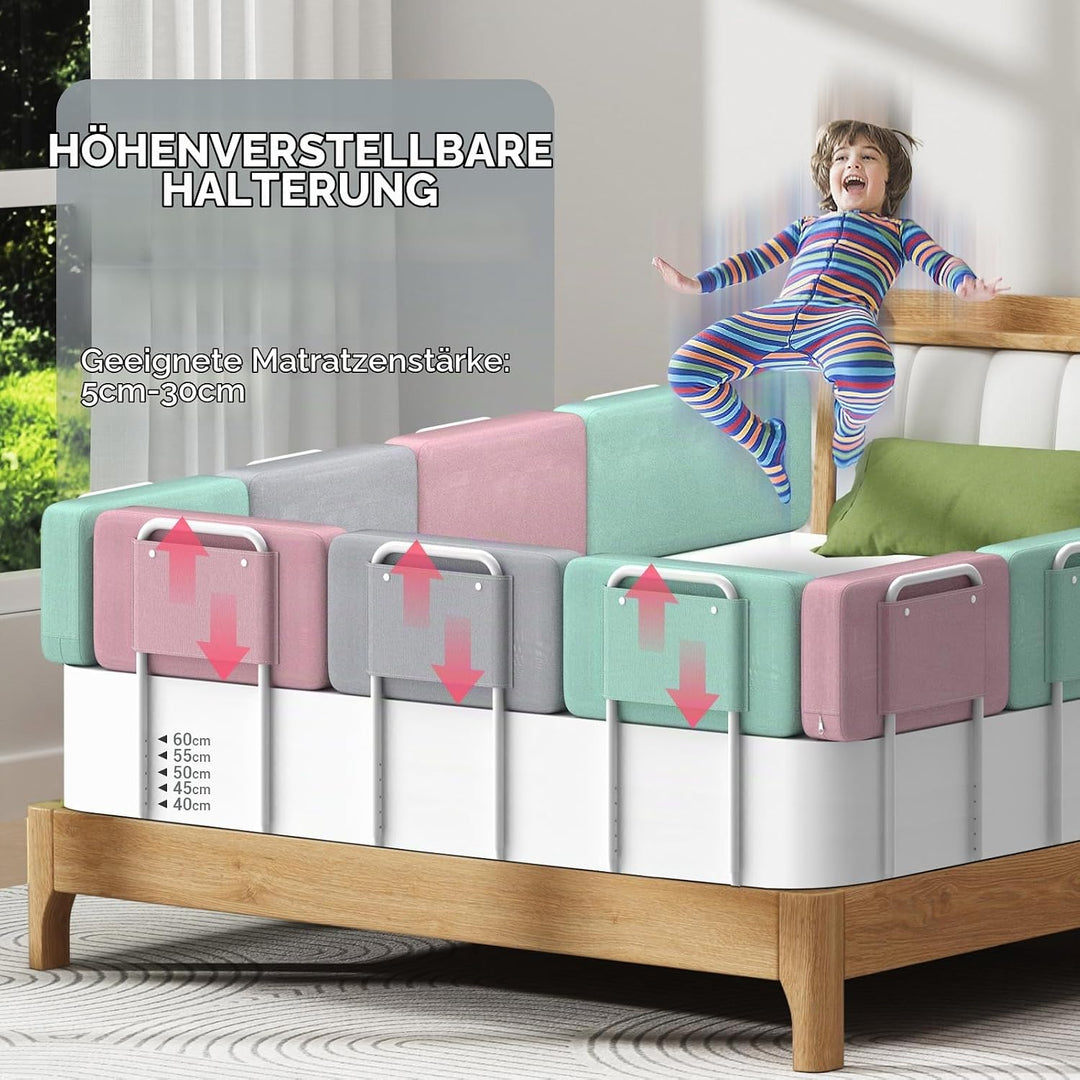 Kidsgigglz Bettgitter 50cm，Bettschutzgitter für Kinder，Rausfallschutz Bett，Baby Bettschutzgitter，Höh