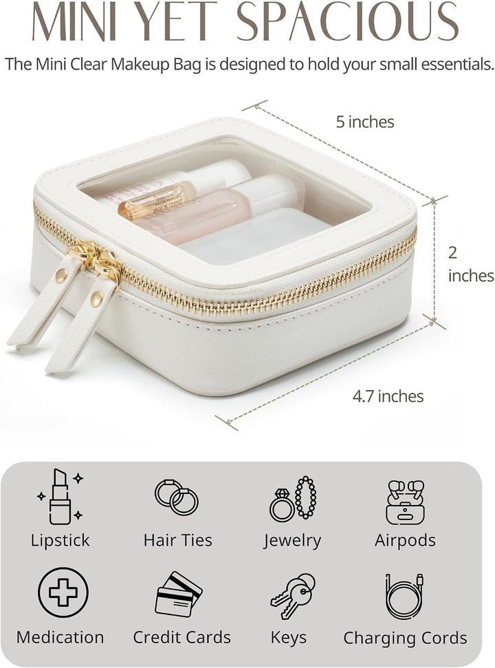 Popvibe Transparente Make-up-Tasche, Kulturbeutel, Reise-Kosmetiktasche mit Reissverschluss, tragbar