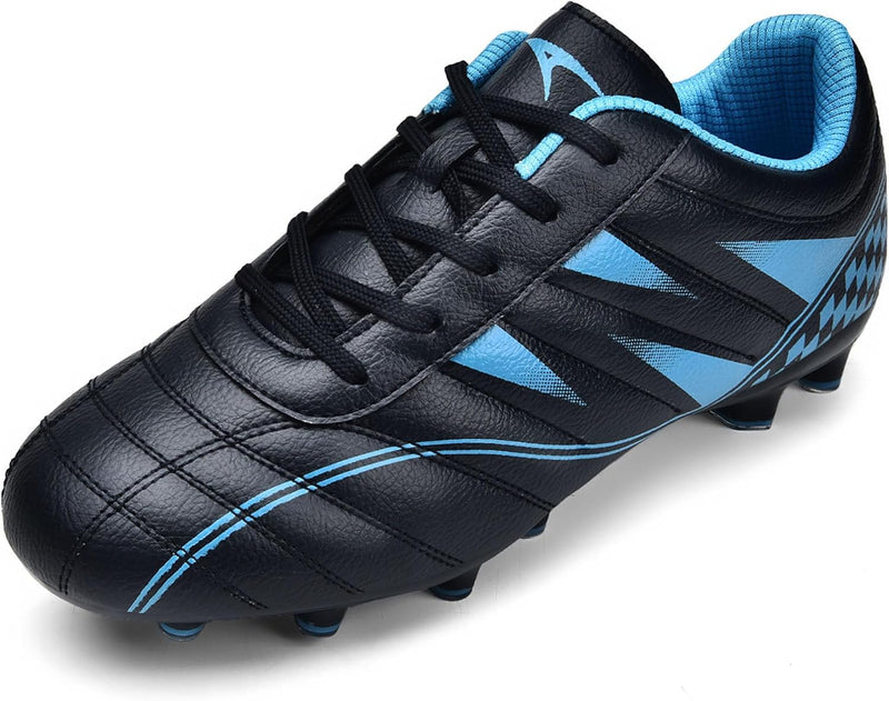 Littleplum Fussballschuh Kinder Footballschuhe Outdoor Athletic Soccer Schuhe 34 EU A Schwarz Blau,