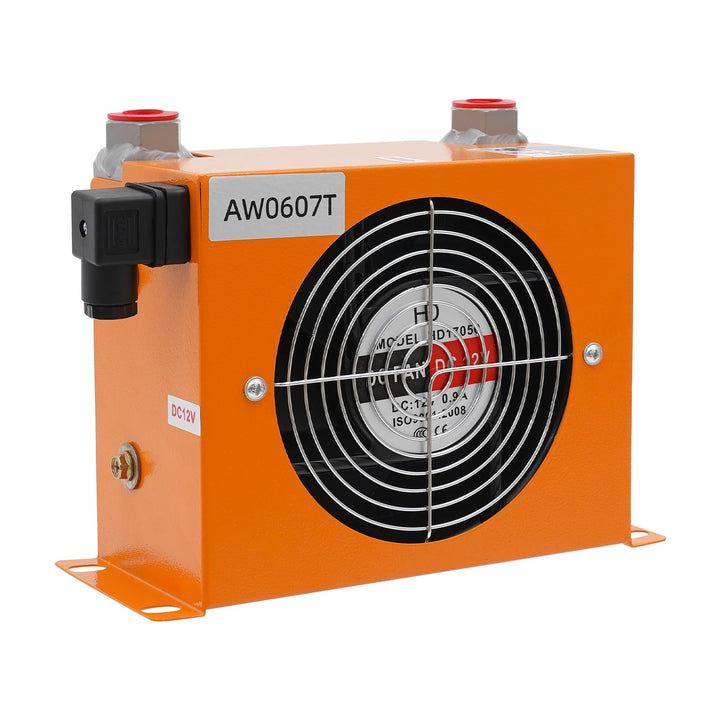 DC 12V Hydraulikölkühler 48W Hydraulischer Luftkühler 680Kcal/h Luft-Öl-Kühler Durchflussrate 20L/mi