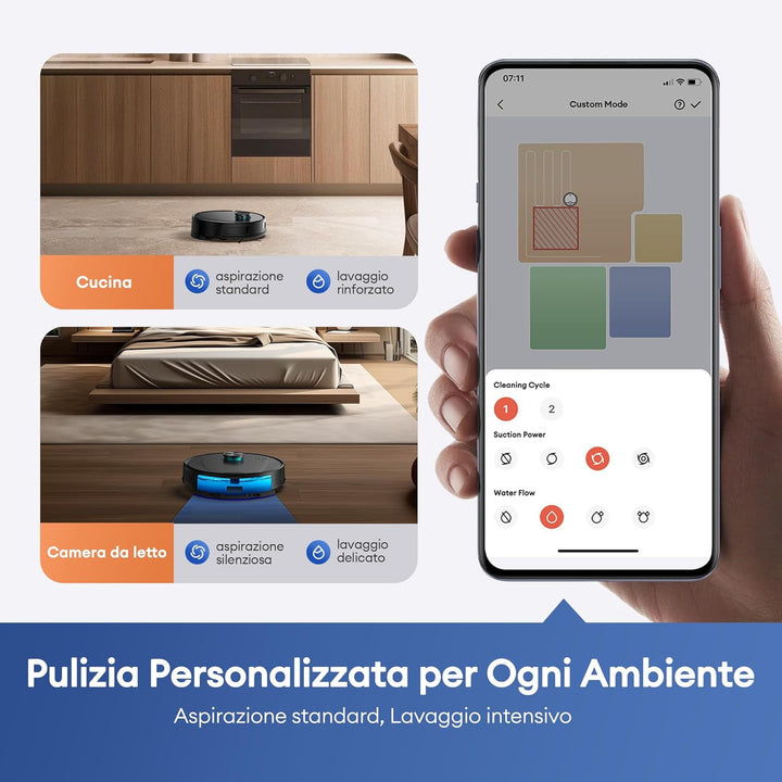 Ultenic Saugroboter mit Wischfunktion 6000Pa, Staubsauger Roboter mit LiDAR Navigation, 3 in 1 Saug